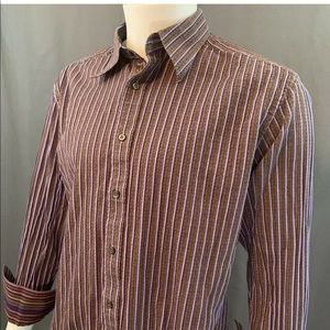 Robert Graham Striped Flip Cuff Casual Dress Shirt